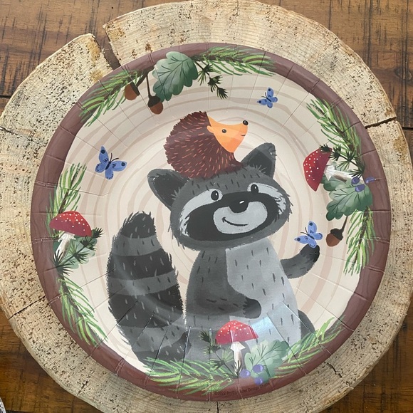 Woodland Animal Forest Animal Greenery Birthday Theme Cake Topper Decor - Picture 3 of 7